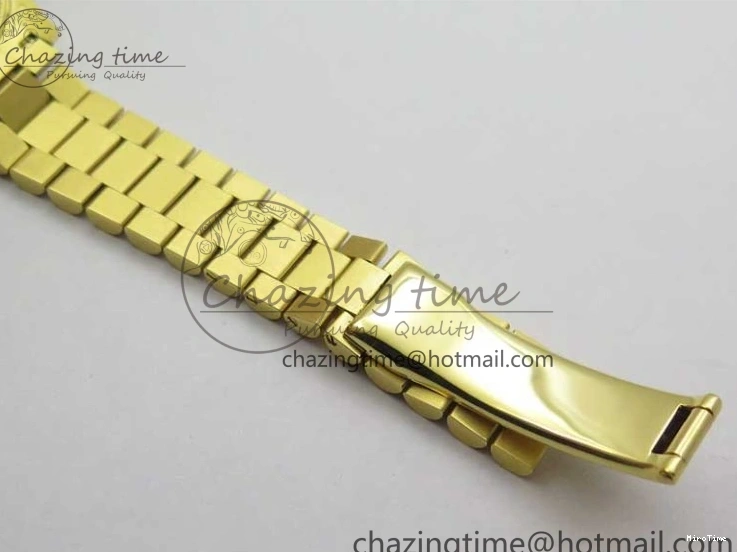 MiroTime 0408 Versatile Daydate 278288 31mm YG EWF Best Edition Green Malachite Dial Crystal Markers on YG President Bracelet ETA 2606